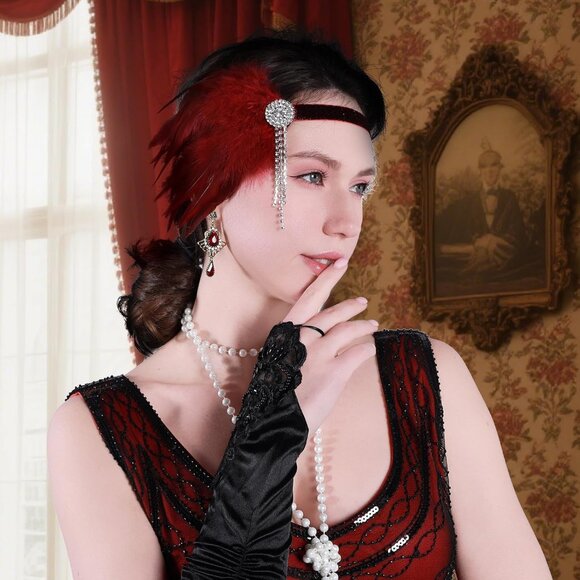 1920s Flapper Dress Women Sequin Fringe Vintage Costume Plus Size Glam - Picture 5 of 5